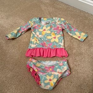 Ruffle Butts 2 piece swimsuit bathing suit  3-6mo